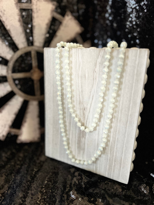60” Endless Beads, White