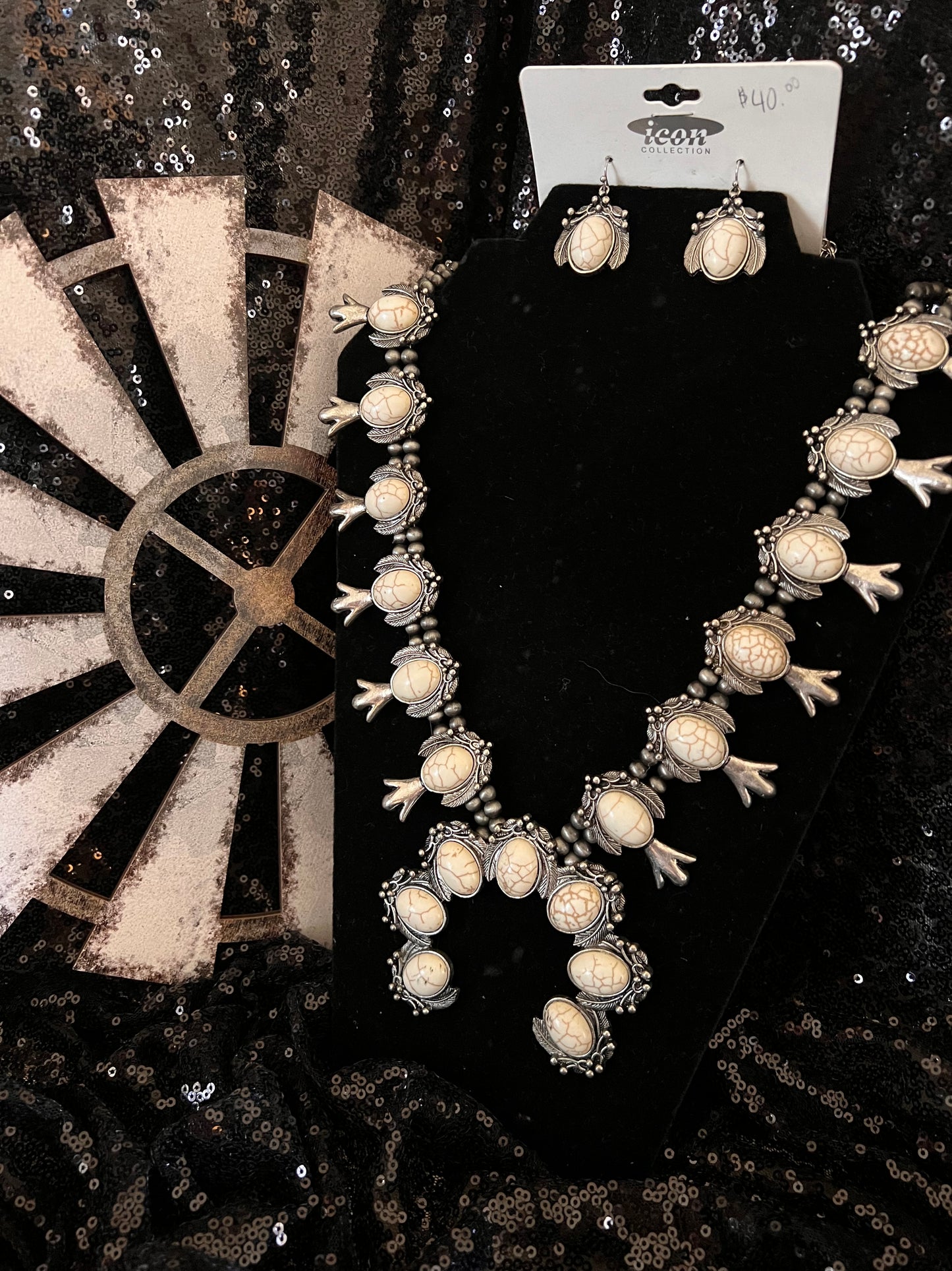 White Squash Blossom Necklace Set