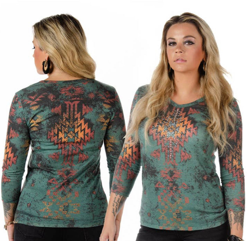 Rustic Aztec 3/4 Sleeve